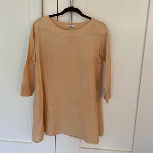 100% Linen Tyler Boye Tunic - pale golden yellow